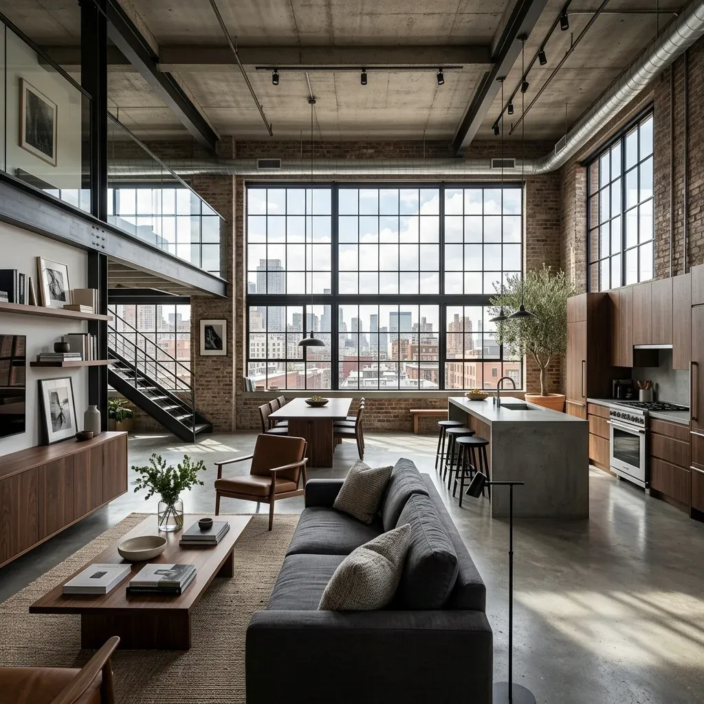 Apartamento loft moderno de lujo con plan abierto