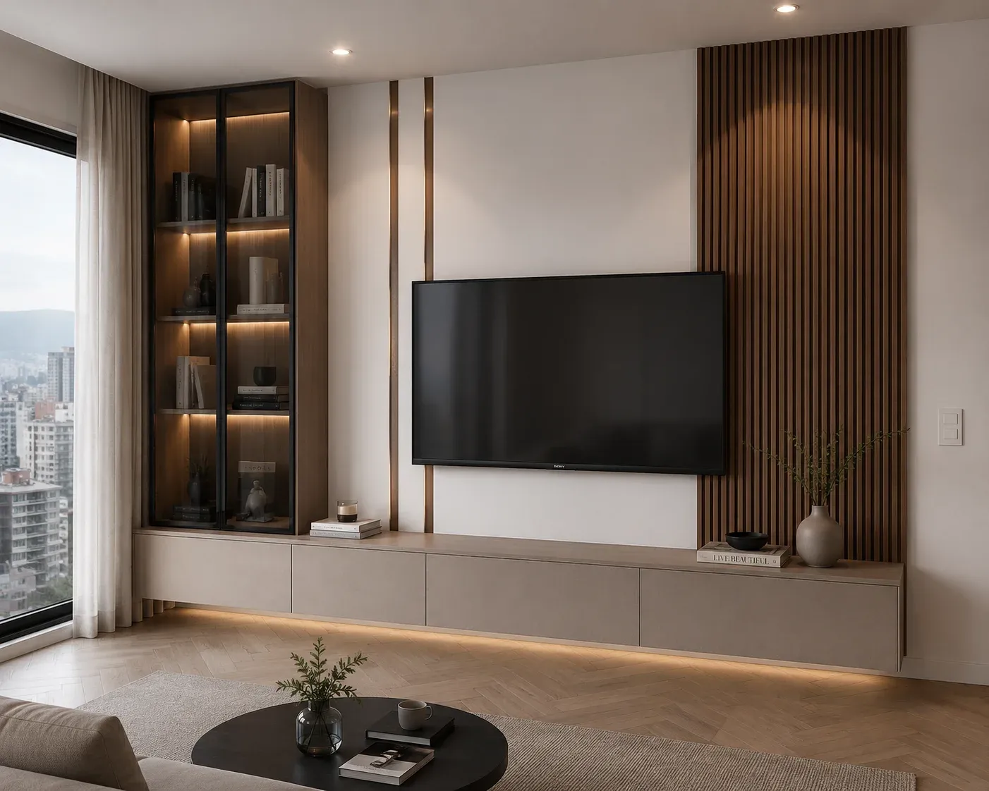 Muebles para TV con Gestión de Cables con ingeniería de fabricación avanzada en Bogotá